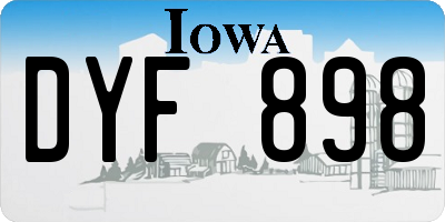 IA license plate DYF898