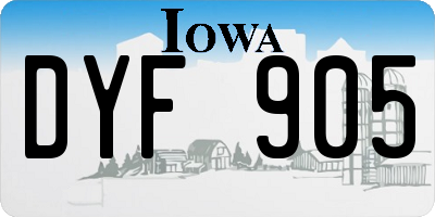 IA license plate DYF905