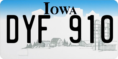 IA license plate DYF910