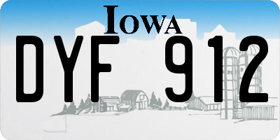 IA license plate DYF912