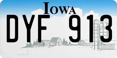 IA license plate DYF913