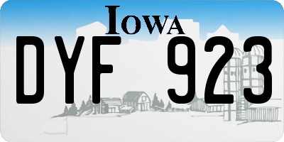 IA license plate DYF923