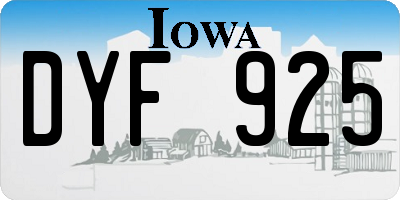 IA license plate DYF925
