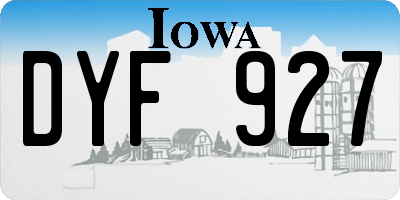 IA license plate DYF927
