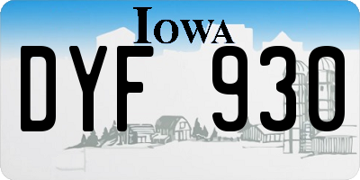 IA license plate DYF930