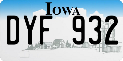 IA license plate DYF932