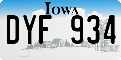 IA license plate DYF934
