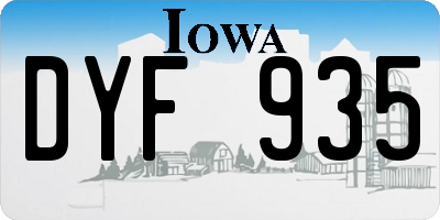 IA license plate DYF935