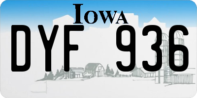 IA license plate DYF936