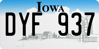 IA license plate DYF937