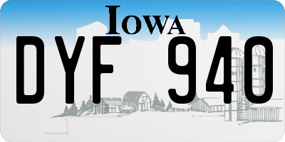 IA license plate DYF940