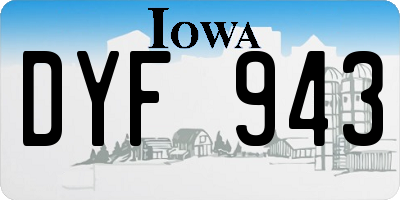 IA license plate DYF943