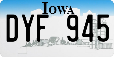 IA license plate DYF945