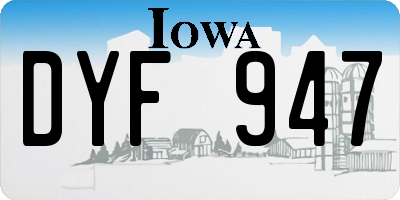 IA license plate DYF947