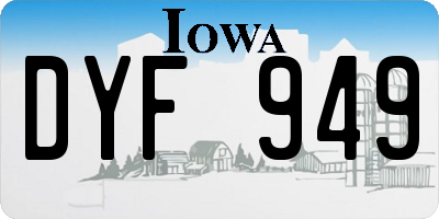 IA license plate DYF949