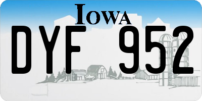 IA license plate DYF952