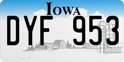 IA license plate DYF953