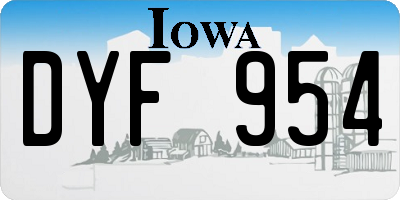 IA license plate DYF954
