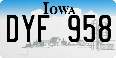 IA license plate DYF958