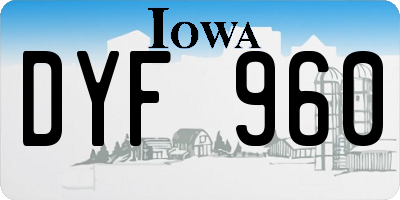 IA license plate DYF960