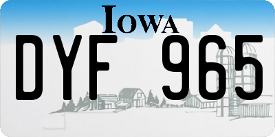 IA license plate DYF965