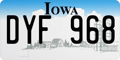 IA license plate DYF968