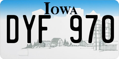 IA license plate DYF970
