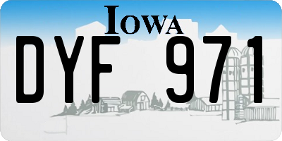 IA license plate DYF971