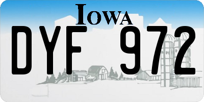 IA license plate DYF972