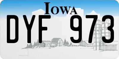 IA license plate DYF973