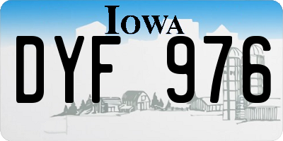 IA license plate DYF976