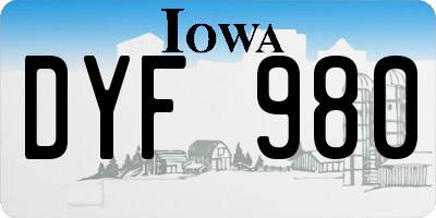 IA license plate DYF980