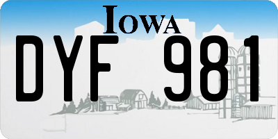 IA license plate DYF981