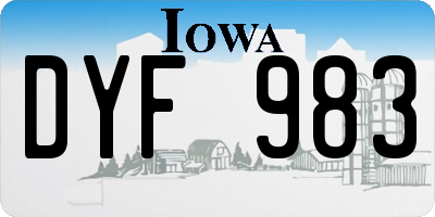 IA license plate DYF983