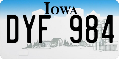 IA license plate DYF984