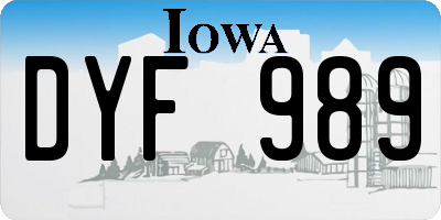 IA license plate DYF989