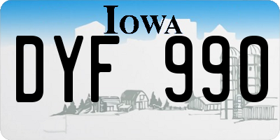 IA license plate DYF990