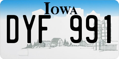 IA license plate DYF991