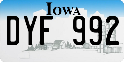 IA license plate DYF992