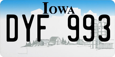 IA license plate DYF993