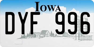 IA license plate DYF996