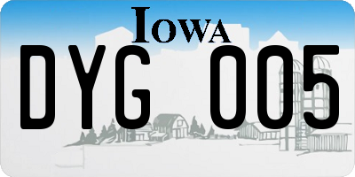 IA license plate DYG005