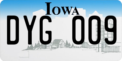 IA license plate DYG009