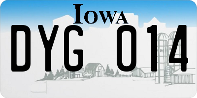 IA license plate DYG014