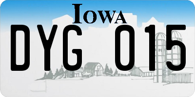 IA license plate DYG015