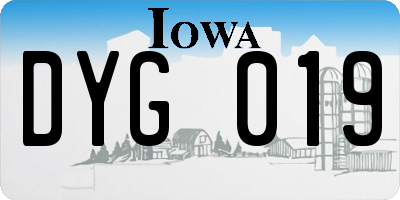 IA license plate DYG019