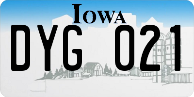 IA license plate DYG021
