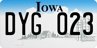IA license plate DYG023