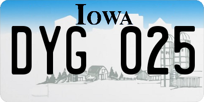 IA license plate DYG025