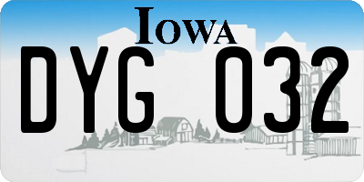 IA license plate DYG032
